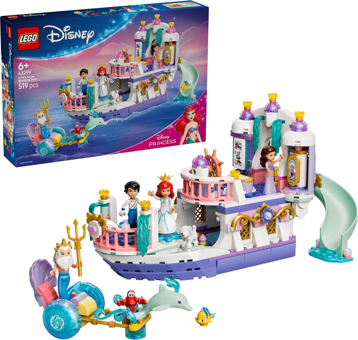 LEGO 43299 Ariel's Royal Wedding Boat alternate view 3